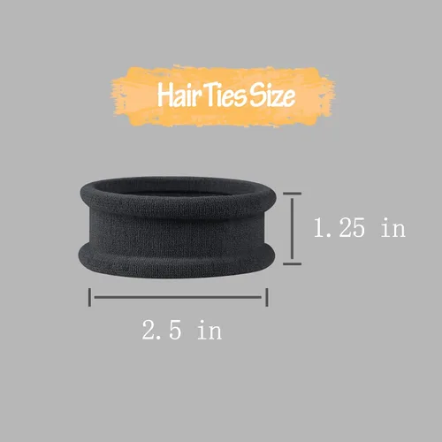 Vista 3 de Lazos gruesos sin costuras, bandas elásticas para el cabello, bandas elásticas para el cabello, bandas elásticas de algodón para cabello grueso