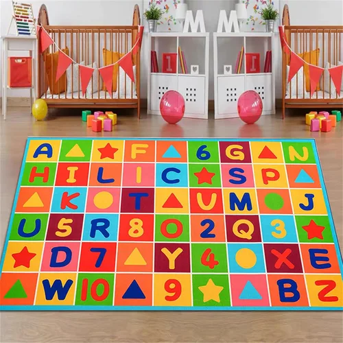Vista 15 de Alfombra educativa para niños, 3 x 4 pies, alfombra de bienvenida de lápiz de colores, alfombras de aula primaria, adecuadas para salas
