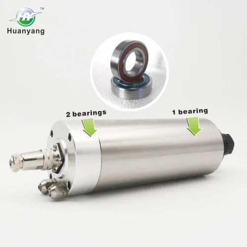 Vista 3 de Motor refrigerado por agua del eje del CNC 220V 2.2KW 24000RPM 400hz Φ80mm ER20 3-rodamientos para la máquina de grabado