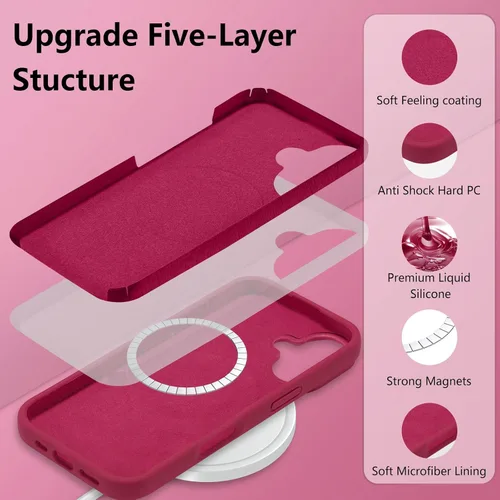 Vista 200 de Funda magnética de silicona para iPhone 13 Pro, color blanco antiguo [Compatible con Magsafe] [Forro de microfibra suave antiarañazos], funda
