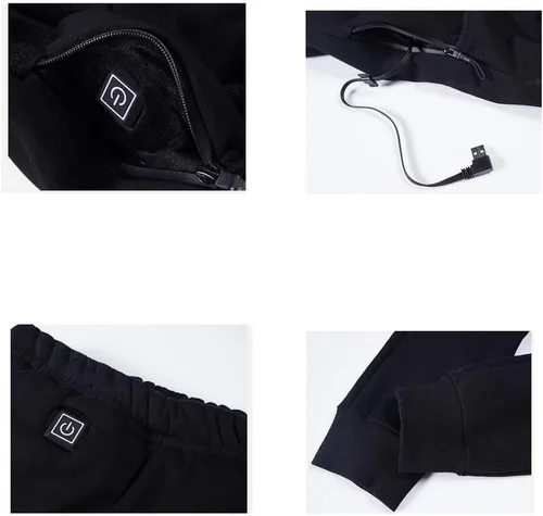 Vista 4 de Ropa interior térmica térmica lavable con aislamiento térmico de manga larga con pantalones batería no incluida