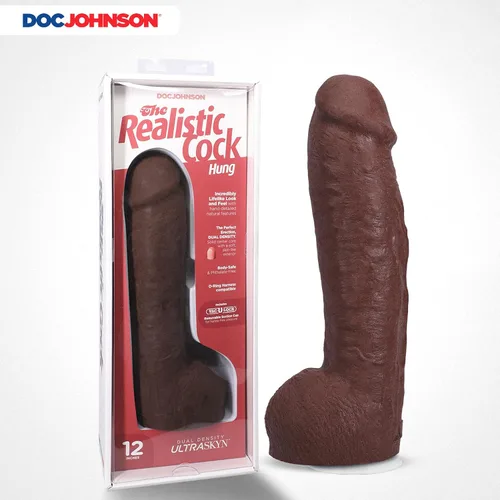 Vista 6 de Doc Johnson The Realistic Dildo - Consolador ULTRASKYN de 12 pulgadas con ventosa extraíble Vac-U-Lock - Consolador compatible con máquina F y arnés