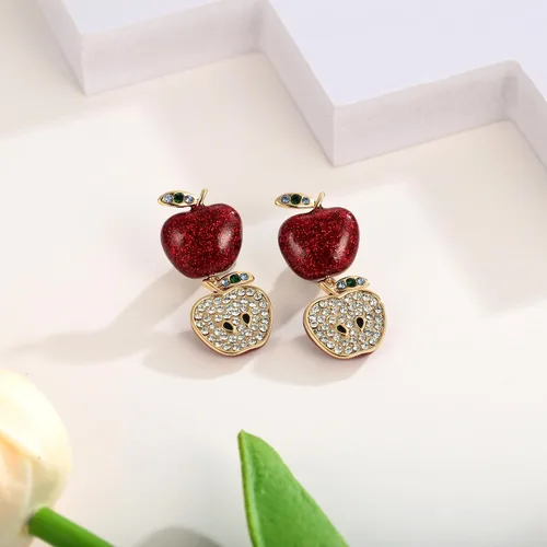 Vista 4 de WOWORAMA Aretes colgantes para profesores para mujer, aretes colgantes de manzana lindos para el regreso a clases, aretes de fútbol, regalos