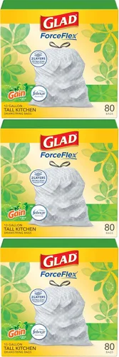 Vista 12 de Glad ForceFlex Bolsas de basura altas para cocina, 13 galones, Gain Original, 40 unidades (el paquete puede variar)