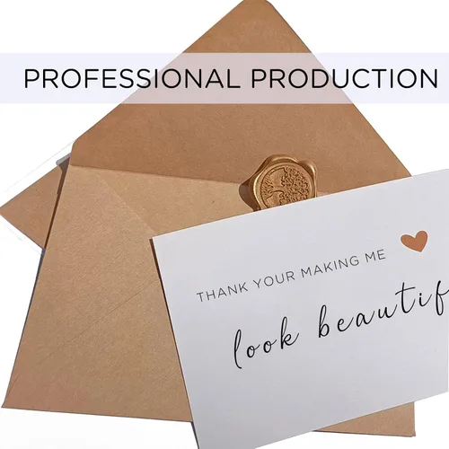 Vista 6 de Tarjeta de artista de maquillaje de boda, tarjeta de agradecimiento para peluquería, agradecimiento por hacerme lucir hermosa, tarjeta de boda