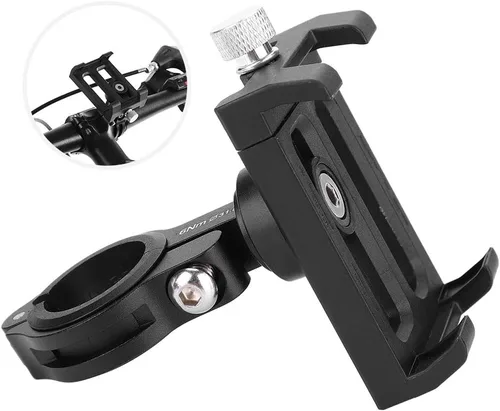 Vista 4 de VGEBY Soporte de teléfono para bicicleta, soporte para manillar de teléfono con rotación de 360 grados