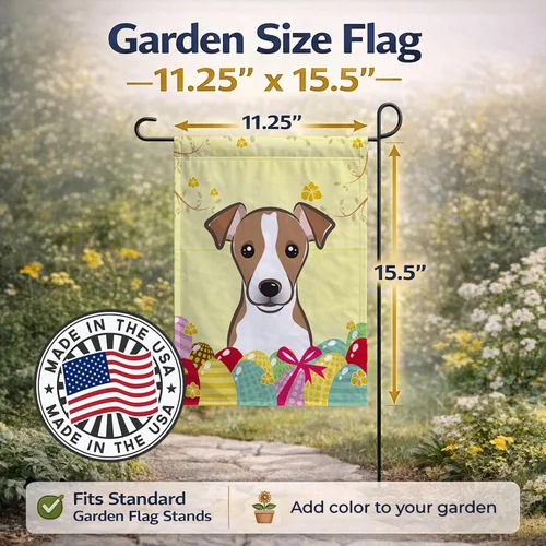 Vista 366 de Caroline's Treasures BB1923GF Bandera decorativa para jardín con diseño de Border Collie, para caza de huevos de Pascua, para jardín, jardín, patio