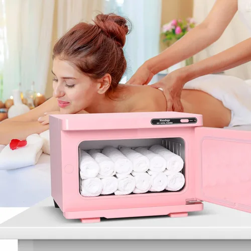 Vista 2 de Calentador de toallas calientes de 8 litros, calentador de toallas faciales y de spa, recalentamiento automático, perfecto para esteticistas