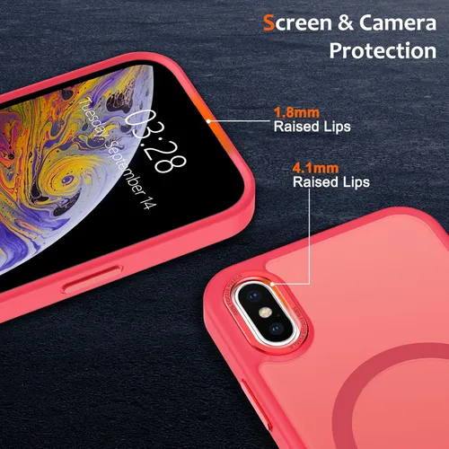 Vista 415 de Anuck - Funda magnética para iPhone 11 compatible con MagSafe, carcasa trasera mate translúcida dura, borde de TPU, delgada, resistente a impactos