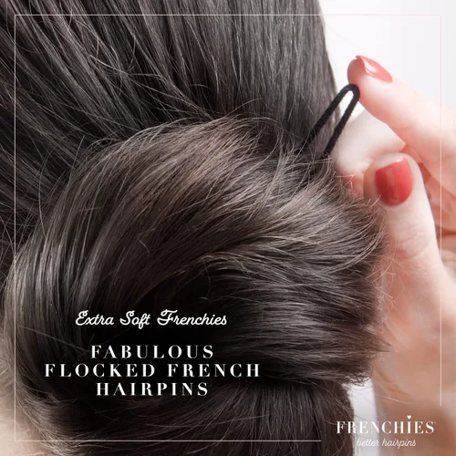 Vista 3 de Frenchies Horquilla de pelo French Twist, horquillas de pelo francés ultra suaves para mujeres, bodas, extensiones o peluca, 20 unidades, color negro