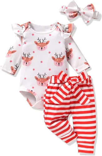 Vista 34 de Aalizzwell Conjunto de mameluco acanalado para bebé recién nacido prematuro para otoño e invierno