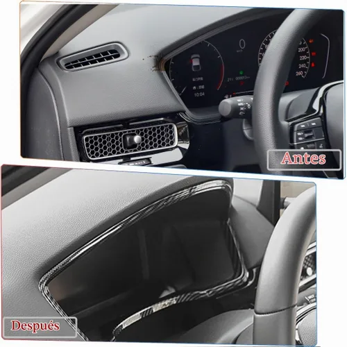 Vista 6 de MUXEE 11th Gen Civic Dash Board Instrument Panel Dial Dashboard Trim Cover Frame Trim for Honda Civic 2022 2023 2024 2025 2026 - ABS Carbon Fiber