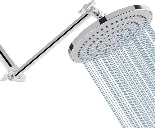 Vista 7 de Cabezal de ducha de alta presión con brazo ajustable de 11 pulgadas, cabezal de ducha HarJue con brazo de ducha que hace que el agua fluya