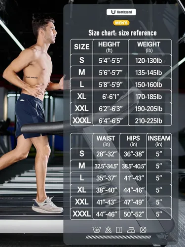 Vista 6 de NORTHYARD Pantalones cortos deportivos para correr para hombre, de 5 pulgadas7 pulgadas, para entrenamiento, gimnasio, tenis, secado rápido