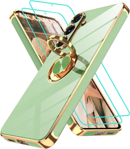 Vista 289 de Funda para Motorola Moto G 5G 2024: Funda Moto G Play 5G 2024 con 2 piezas de protectores de pantalla, soporte de anillo de rotación de 360°