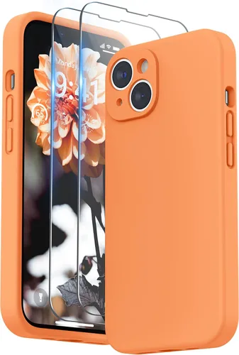 Vista 12 de SURPHY Compatible con iPhone 14 Funda con protector de pantalla (protección para la cámara y forro de microfibra suave) Funda de silicona líquida