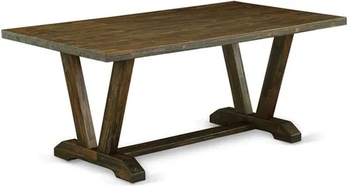 Vista 38 de East West Furniture VT026 Mesa de comedor estilo V – una mesa de cocina rectangular con patas elegantes, 36 x 60 pulgadas, multicolor