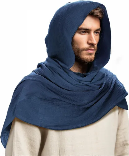 Vista 11 de Ultrafun Bufanda medieval renacentista para hombres y mujeres, multifuncional, con capucha, para Halloween, cosplay, accesorios de disfraz