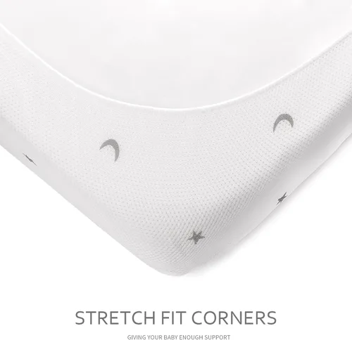Vista 5 de Moonsea Protector de colchón impermeable para empacar y jugar, se adapta a Graco Pack 'n Play On The Go Playard, transpirable y lavable para empacar