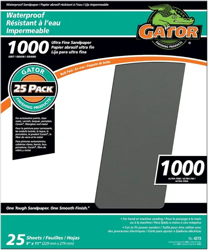 Vista 14 de Gator Hojas de lijado impermeables de 9 x 11 pulgadas, grano 320, paquete de 25