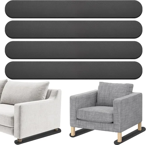 Vista 8 de Paquete de 4 almohadillas antideslizantes para rieles de muebles para reclinables, sofás, sillones. Protectores de suelo de goma para sillas