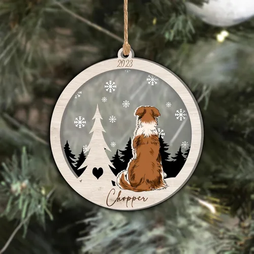 Vista 26 de Nazenti Adorno de Navidad conmemorativo personalizado, regalo personalizado de recuerdo de perro, condolencias por pérdida de mascotas, sabueso