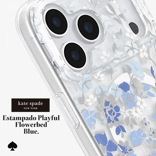 Vista 8 de kate spade new york Funda para iPhone 18 Pro Max - Cama de flores azul Macizo de flores azul