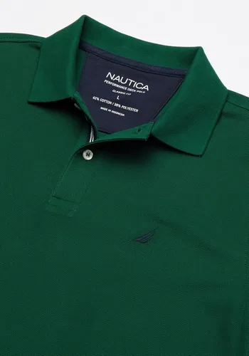 Vista 5 de Nautica Polo clásico de manga corta para hombre, verde (Tidal Green)