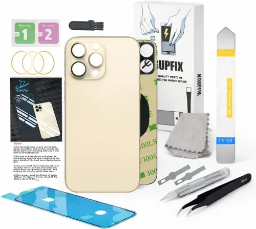 Vista 45 de Reemplazo de cristal trasero para iPhone 15Pro Max con herramientas Repir Big Hole OEM Rear Cover Glass Pre-Installed Internal Parts Easier