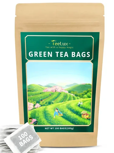 Vista 17 de TeeLux Bolsas de té verde menta, té verde con menta, menta verde y citronela, con cafeína, 100% real y natural, 100