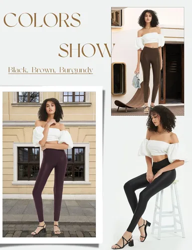 Vista 8 de Tapata Leggings de yoga de piel sintética de 252729 pulgadas para mujer, pantalones de cintura alta, pantalones pequeños para entrenamiento