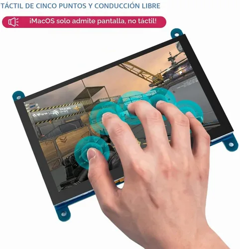 Vista 3 de Hosyond 5 pulgadas IPS LCD pantalla táctil panel 800 × 480 pantalla capacitiva HDMI Monitor para Raspberry Pi 5/4/3, BB negro, Windows 10 8 7