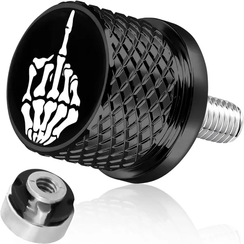 Vista 12 de Tornillo de tornillo de asiento de guardabarros moleteado de acero inoxidable de 1/4 "-20 roscas compatible con Harley Sportster Touring Softail
