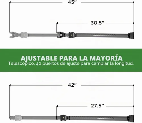 Vista 6 de Guard Dog Security Puerta Jammer 2 en 1 Perilla de puerta ajustable Jammer y barra de seguridad para puerta de patio corrediza – 40 ajustes Negro