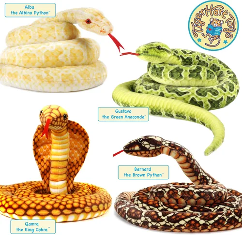 Vista 6 de TigerHart Bernard The Brown Python - Serpiente de peluche de 9 5 pies de largo