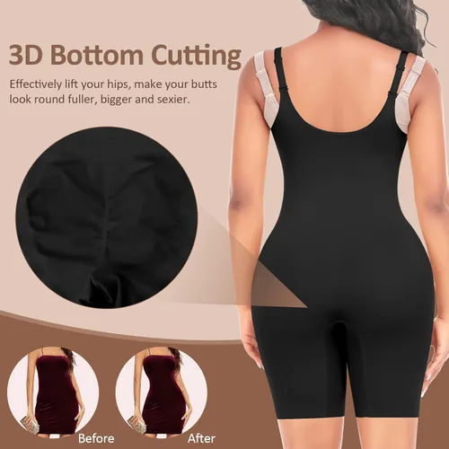 Vista 5 de PIMMI Body moldeador para mujer, control de abdomen, sin costuras, fajas adelgazantes, cuerpo completo, faja de cintura