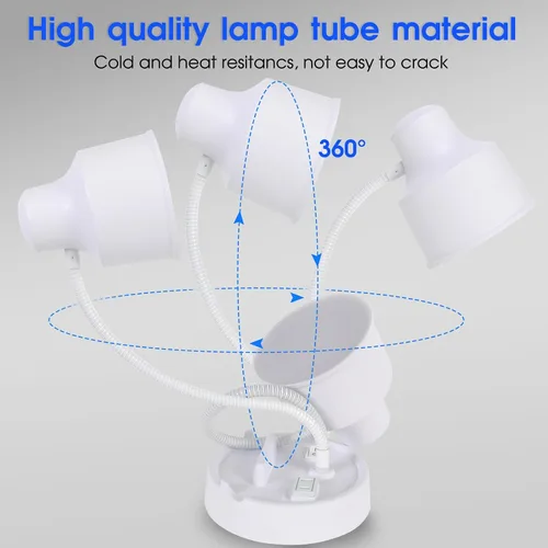 Vista 4 de Lámpara de escritorio LED Energetic con soporte para teléfono, lámpara de mesa con toma de corriente, cuello de cisne flexible ajustable, 4000K, luz