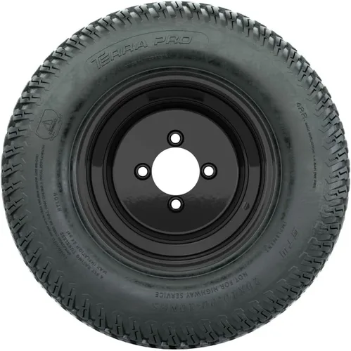 Vista 2 de GTW Combo de ruedas y neumáticos para carrito de golf de 10 pulgadas Ruedas de acero negro mate en neumáticos de tracción Terra Pro S-Tread