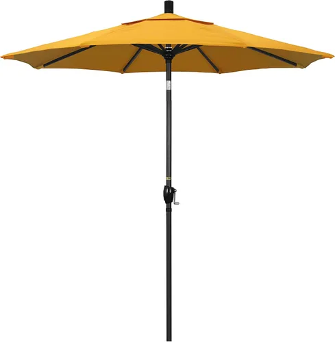 Vista 16 de California Umbrella Sombrilla redonda de aluminio de 7.5 pies, manivela para elevación, botón de inclinación, poste negro, azul marino Pacífica