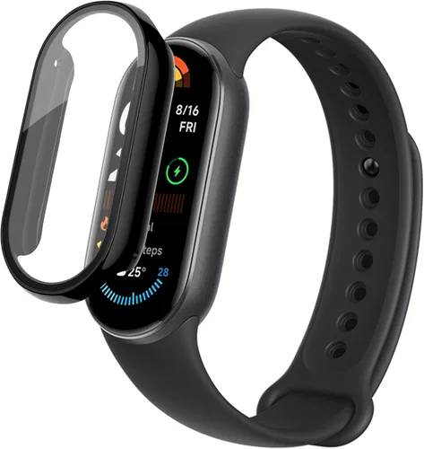 Vista 5 de [Paquete de 2] Funda con protector de pantalla de vidrio templado compatible con xiaomi Band 7, dureza 9H 360° Protección completa ultrafina funda