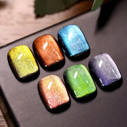 Vista 40 de Born Pretty - Esmalte de uñas de gel magnético 9D con purpurina reflectante, esmalte de gel holográfico de color gato magnético, juego de 7ml, 6