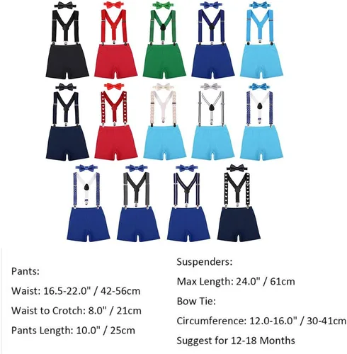 Vista 6 de Bebé Niños 1er 2 Cumpleaños Pastel Smash Traje Tirantes Bloomers Bowtie Set Pesca Partido Ropa