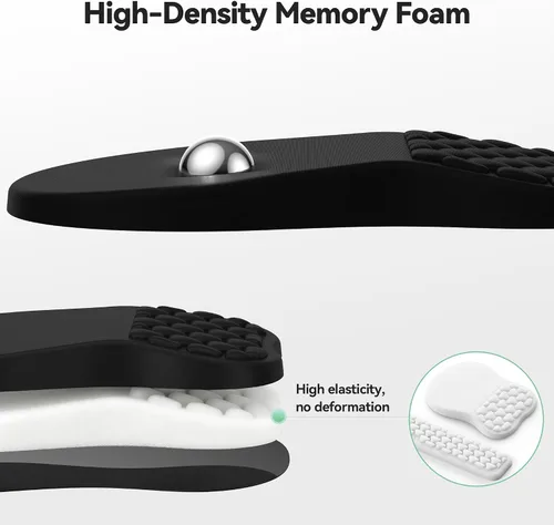 Vista 3 de TECKNET Alfombrilla ergonómica para mouse con reposamuñecas, teclado y alfombrilla de mouse con soporte para muñeca, diseño de masaje que alivia