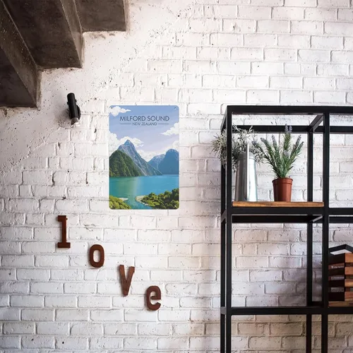 Vista 7 de CXHDSY Milford Sound Signs Posters - Cartel de metal divertido para hombre, cueva, baño, granja, dormitorio, sala de estar, cocina, garaje