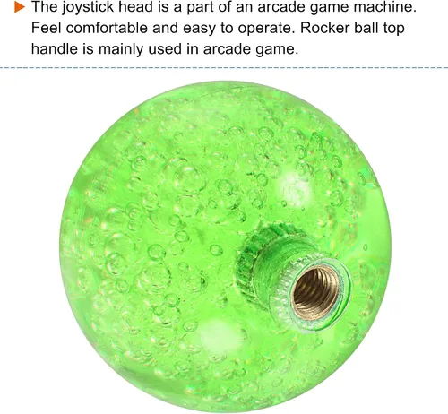 Vista 3 de MECCANIXITY Joystick Mango Top Ball Head M6 Verde Fácil de Instalar para Juego Arcade Parte 2 Pack