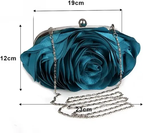 Vista 2 de ZLXDP - Bolsa de noche con flores para novia, bolso de mano, bolso de boda, fiesta, día (color E, talla 1)