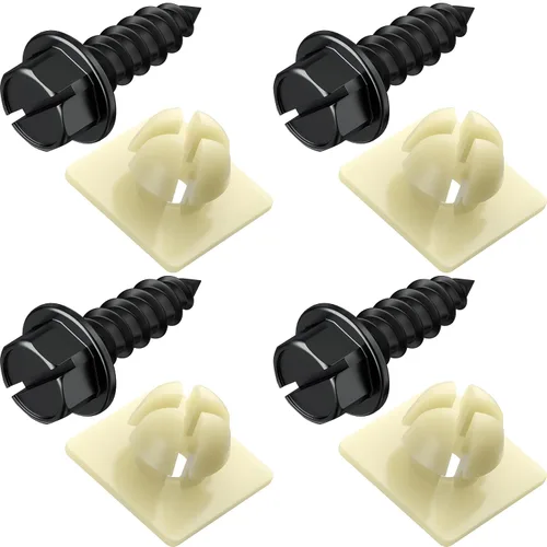 Vista 12 de Tornillos de matrícula con insertos de nailon, tornillos de matrícula de acero inoxidable a prueba de óxido para matrículas, marcos y cubiertas