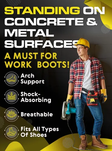 Vista 6 de CRUVHEAL Plantillas ortopédicas de trabajo, antifatiga, soporte de arco medio, inserción de zapatos para hombres y mujeres, fascitis plantar, pies