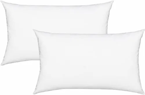 Vista 8 de Fennco Styles Relleno de almohada de fibra de poliéster 100%, color blanco (rectangular 11"x15")