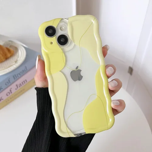Vista 51 de DEFBSC Funda para iPhone 15 con bonito diseño ondulado, color negro